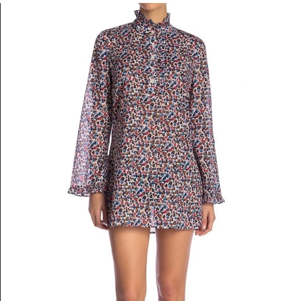Tory Burch Wildflower Deneuve Tunic Top Sz:XS 100% Cotton Floral Popover NWOT - Picture 4 of 4